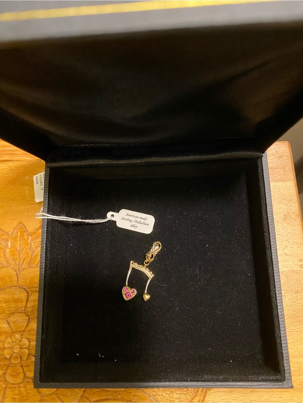 Gems en Vogue Ruby music notes 🎵 Charm in Sterling Silver with 14k Accents